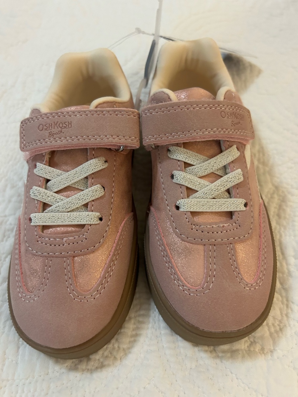 OshKosh B'gosh Pink Girls' Sparkle Velcro Sneakers